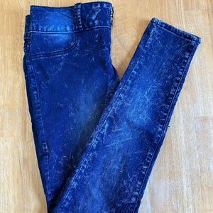 Lovesick Dark Blue Marbled Skinny Jeans